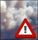 Heavy smoke this morning with clearing by about 10am; smoke plume visible to the north during day